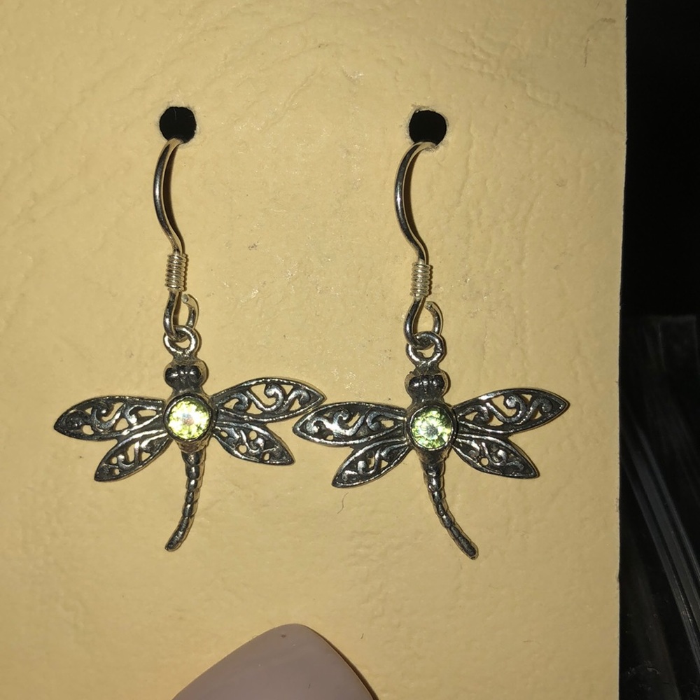 Sterling silver dragon fly earrings